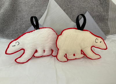felt polar bear ornaments