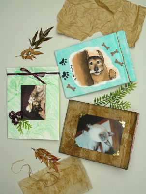 journals with handmade covers featuring pet photos