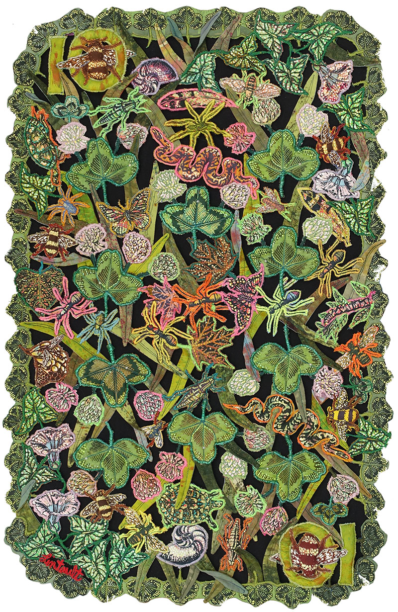 a very stylized textile are interpretation of the ten of clubs card a very stylized textile are interpretation of the ten of clubs card