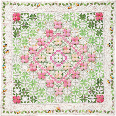 luredByScentFlowers460 lured by scent flowers quilt from quilt nihon exhibition